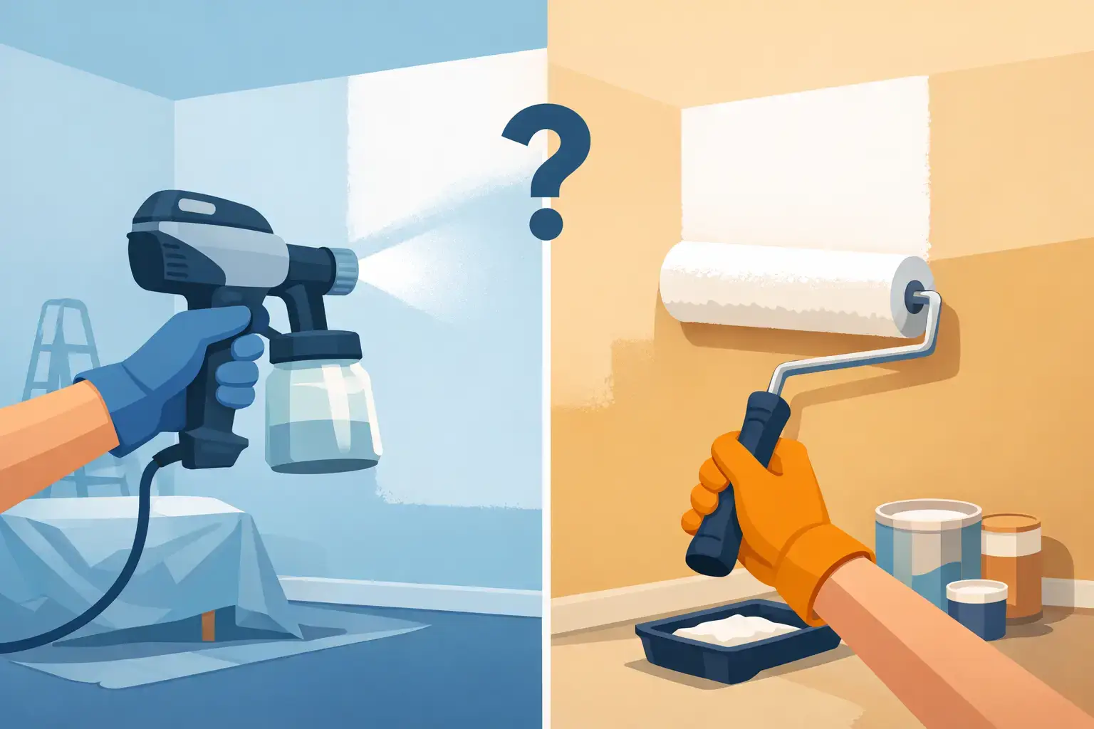 Latex spuiten versus rollen: wat is slimmer?